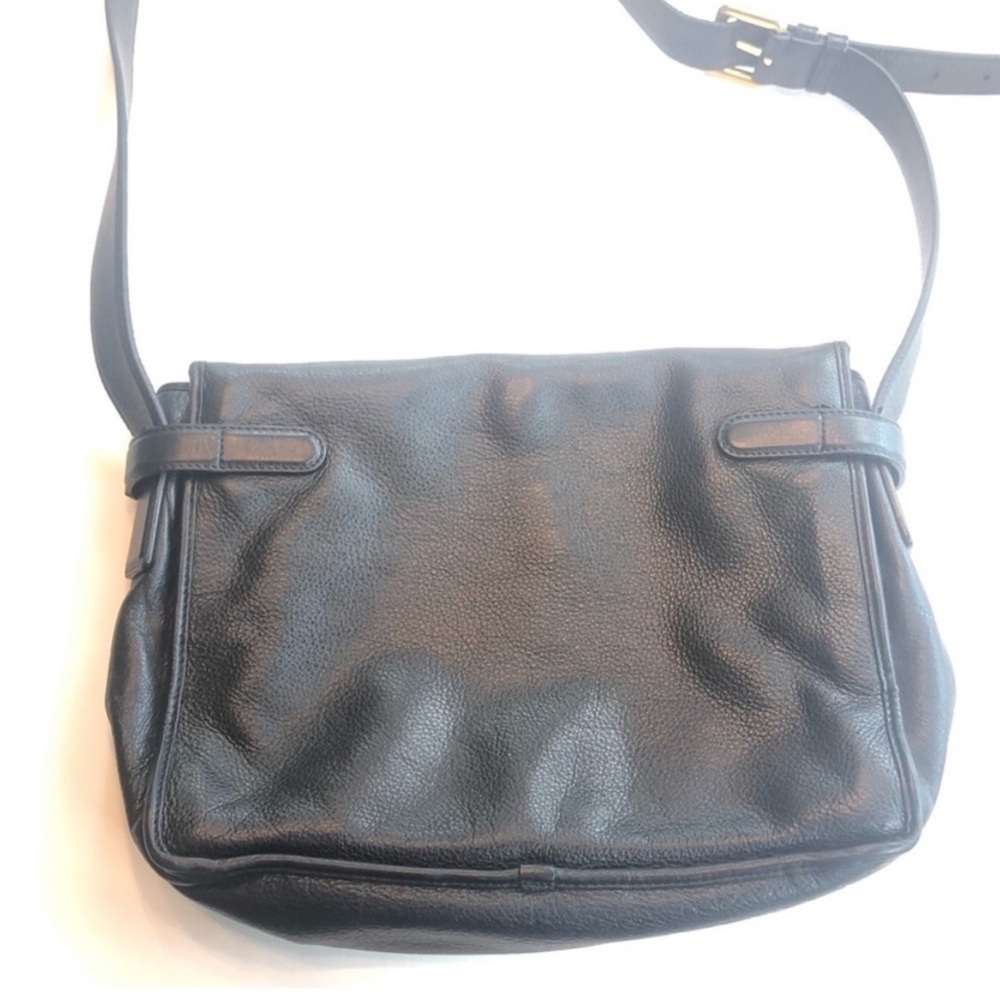 Vintage Loewe Heritage Messenger Bag Black Leather XL Logo Crossbody Spain - Picture 10 of 14